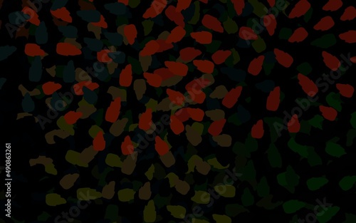 Dark Green, Red vector backdrop with memphis shapes.