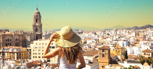 woman at Malaga- expatriate or travel concept