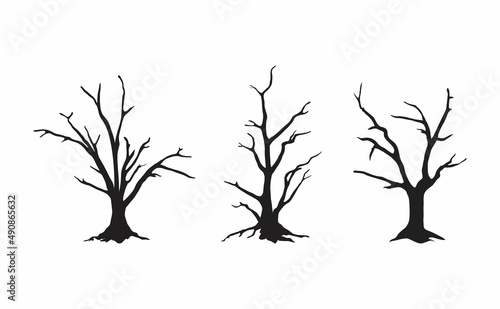 dead trees silhouettes. vector illustration eps 10