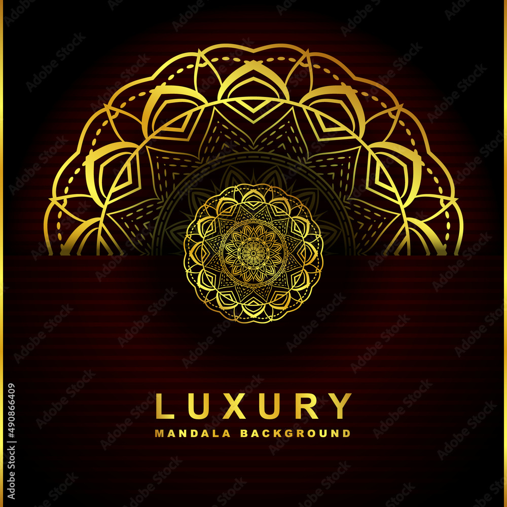 Mandala background design with luxury golden color Mandala background design with luxury golden color