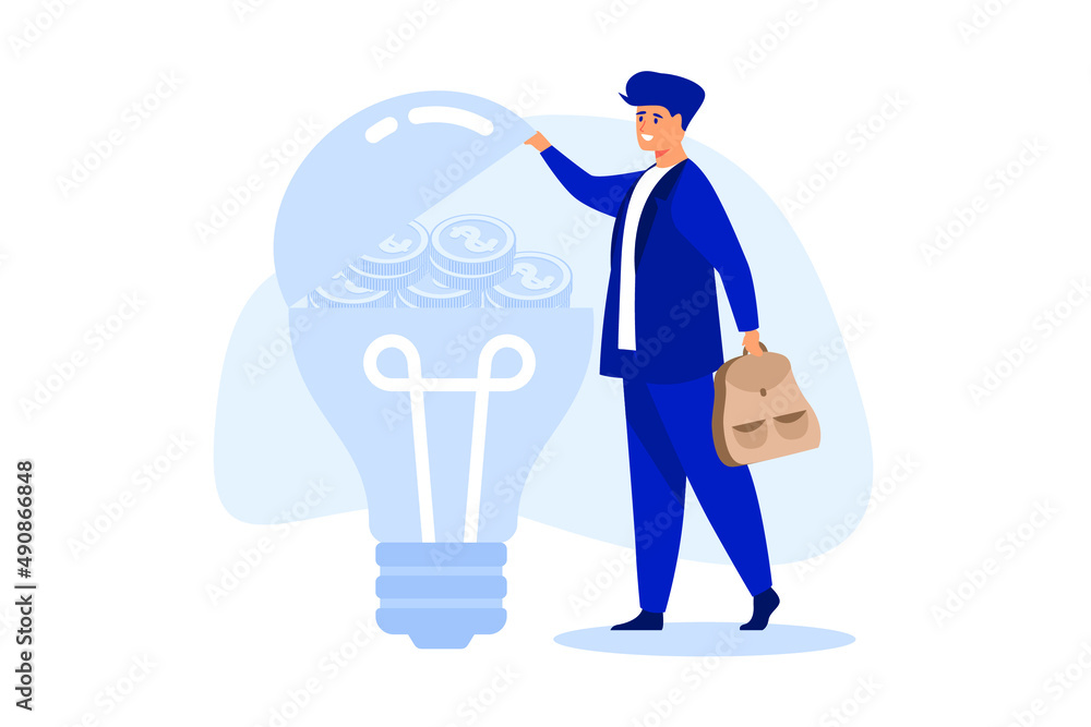 Make money idea, innovation or technology investment or creativity to make profit concept, smart businessman open bright lightbulb idea and found compound earning profit money coins. Make money idea, innovation or technology investment or creativity to make profit concept, smart businessman open bright lightbulb idea and found compound earning profit money coins.