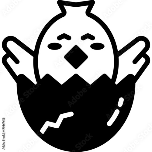 chick solid line icon