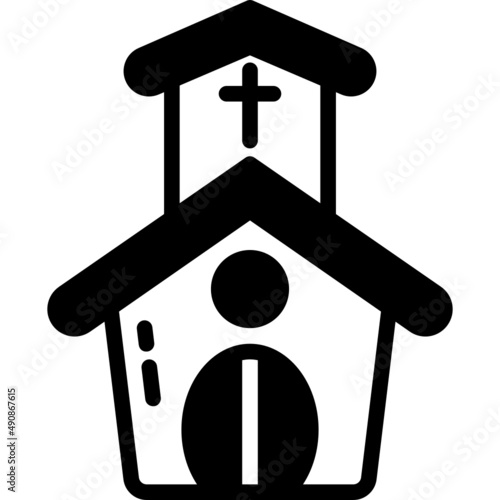 church solid line icon