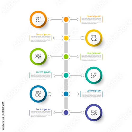Minimal infographic can be used for workflow layout, diagram, number options, web design. Infographic business concept with 6 option, parts, steps or processes. Abstract background.