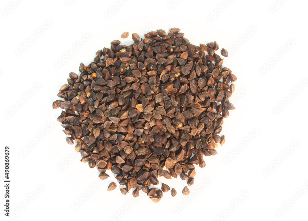 Unhulled Buckwheat Gluten Free Whole Grain Organic Seeds Isolated on White Unhulled Buckwheat Gluten Free Whole Grain Organic Seeds Isolated on White