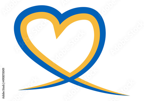 Corazón con la bandera de Ucrania en apoyo.