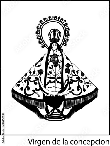 Vertical illustration of a religious artifact.