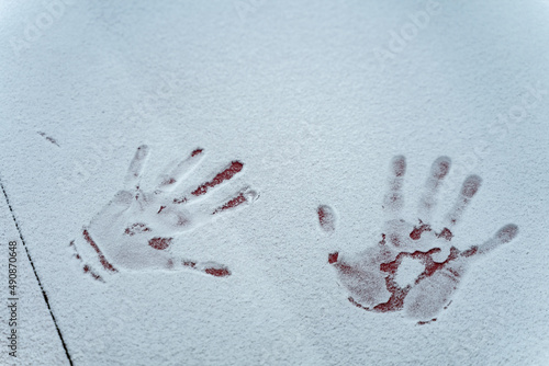 Wallpaper Mural Handabdruck im Schnee Torontodigital.ca