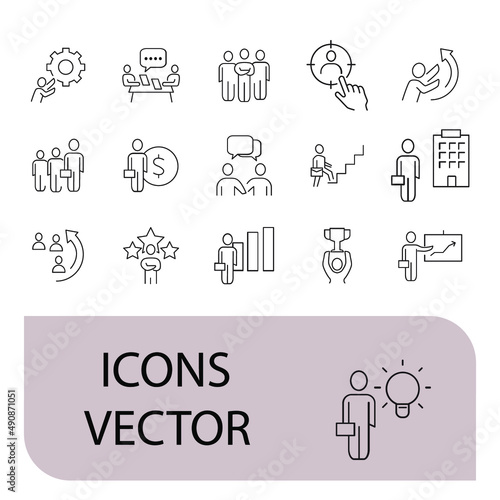 Business People icons set . Business People pack symbol vector elements for infographic web