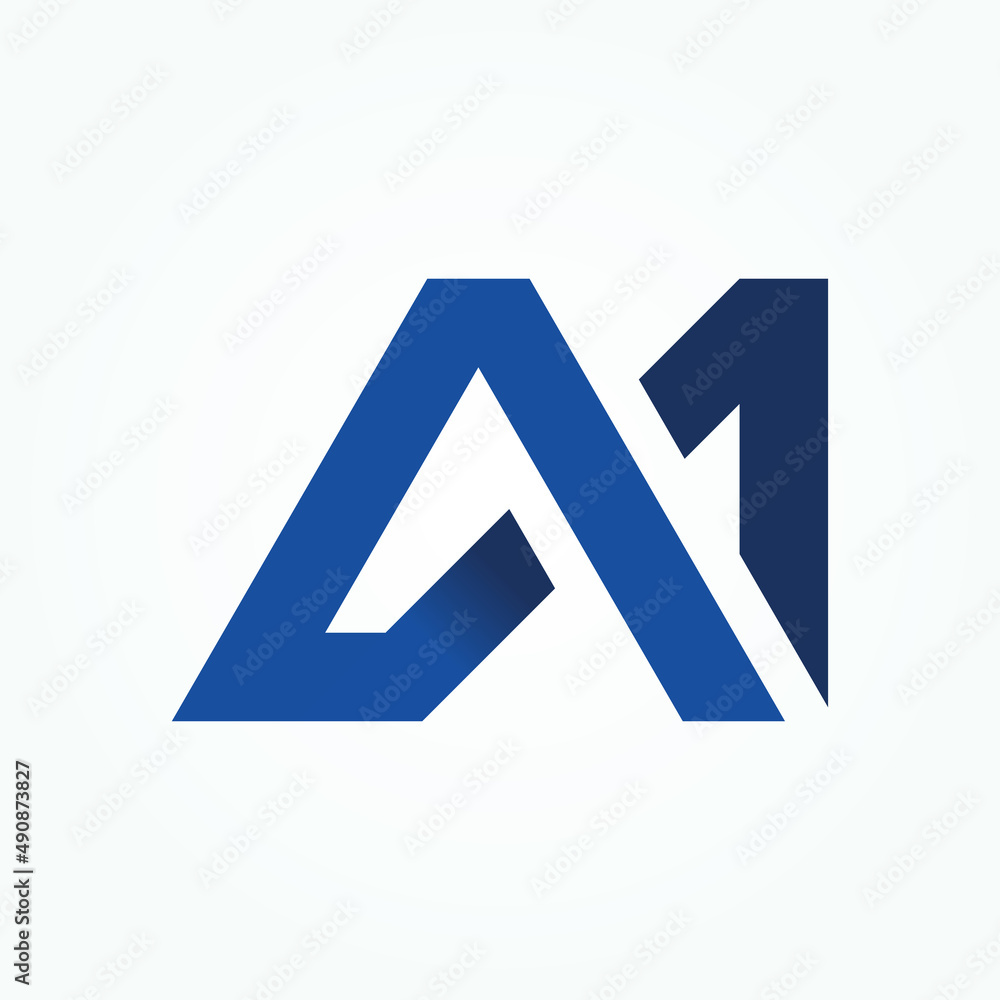 Letter A 1 vector design illustration