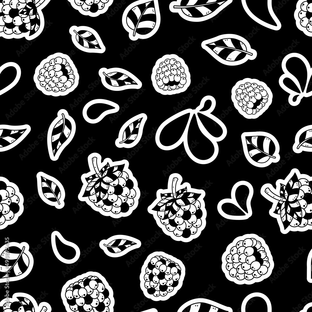 Fototapeta premium Raspberry Boom Seamless Surface Pattern Design