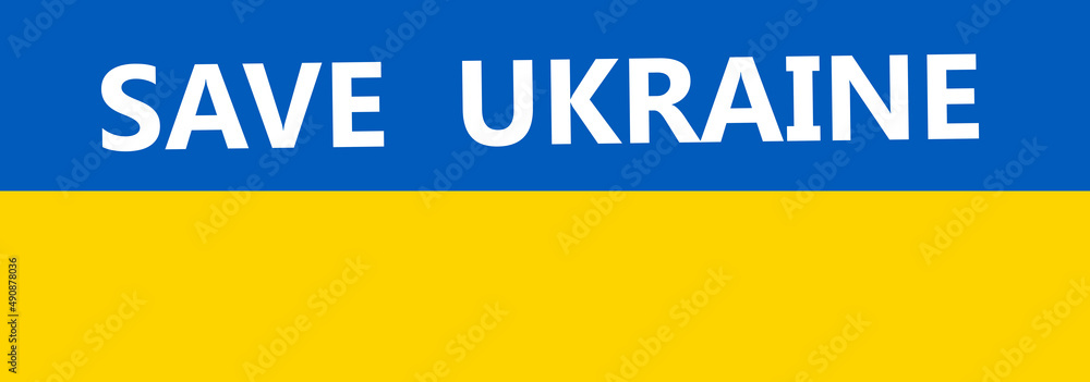 Ukrainian flag. Stop the war between Russia and Ukraine. Save Ukriana.Illustration