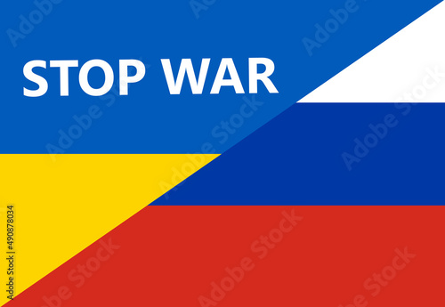 Free Download Flag of Ukraine and Russia. Stop the war between Russia and Ukraine. Illustration. - GFXLoad