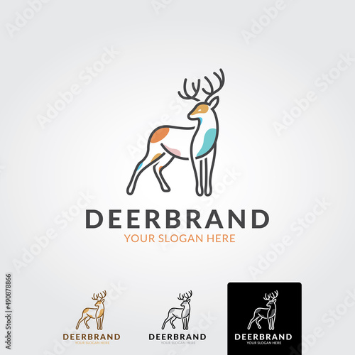 Minimal deer logo template  - vector © ferart88