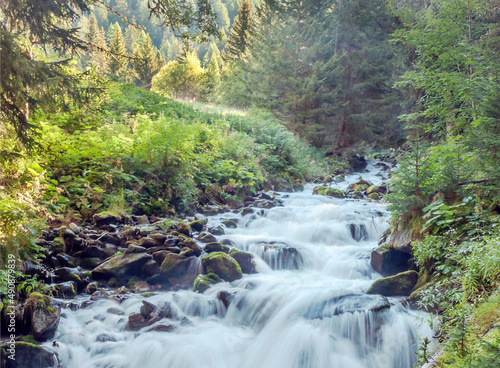 River in the mountains of the Swiss Alps