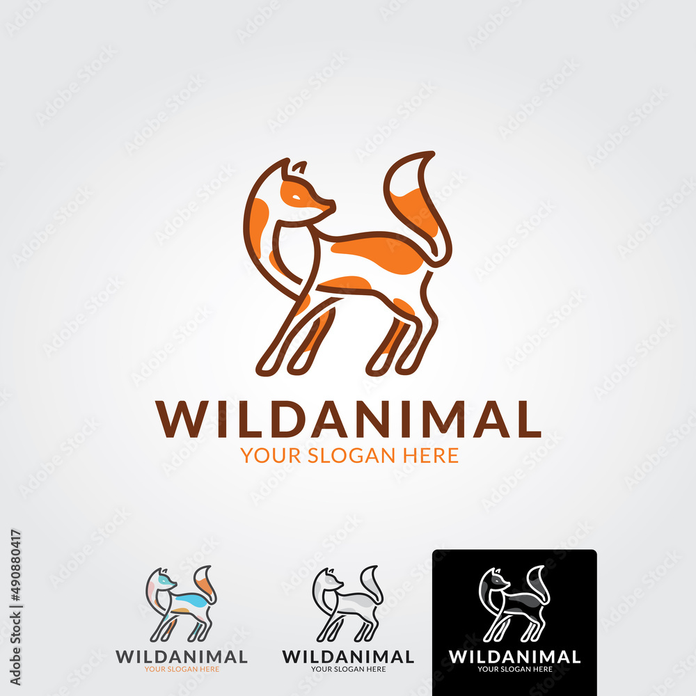 Minimal fox logo template - vector Minimal fox logo template - vector