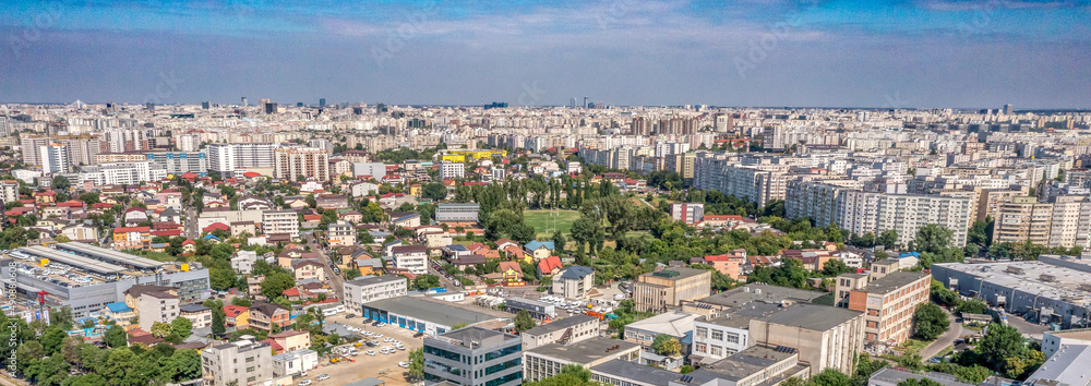 Houses and buildings in Bucharest Ciy center Capital of Romania seen from above
