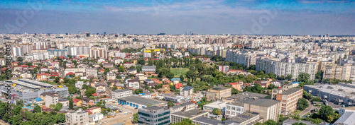 Houses and buildings in Bucharest Ciy center Capital of Romania seen from above