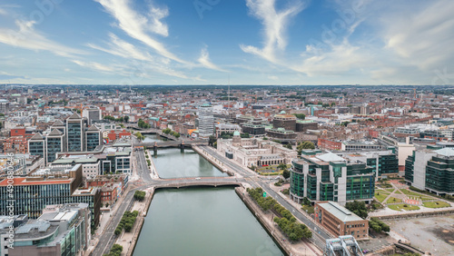 River Liffey in Dublin City Center Ireland Capital