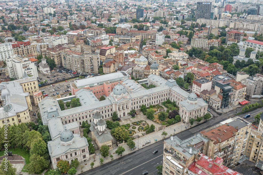 Coltea Hospital in Bucharest Ciy Center capital of Romania seen from above