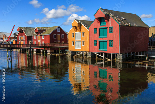 Norwegische Pfahlbauten in Rørvik Norwegen