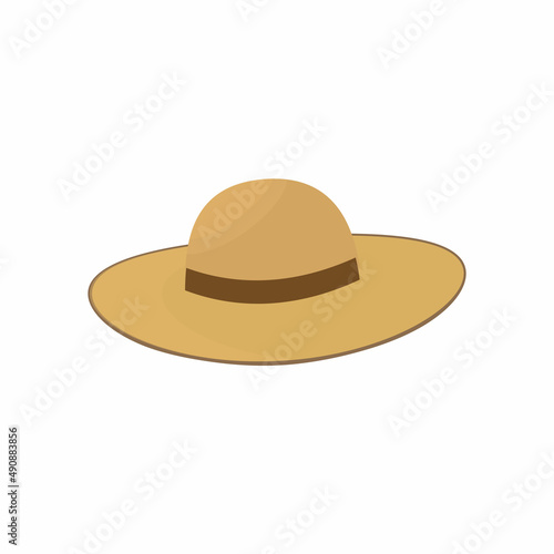 Obraz na płótnie wicker hat fashion icon vector ilustration w salonie
