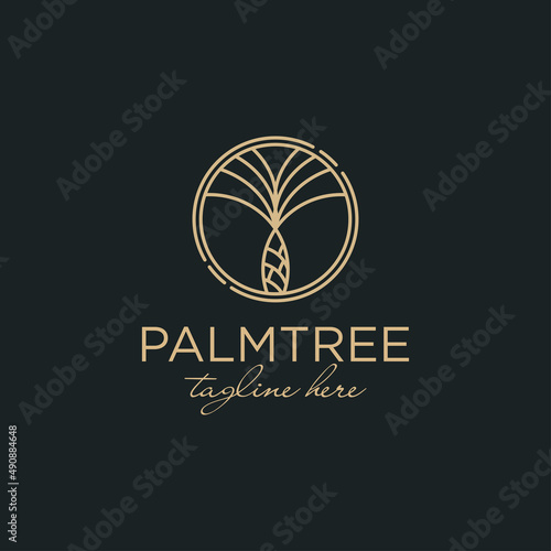 Luxury Palm Date Logo Template, vector illustration