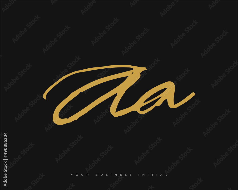 Obraz premium Hand Drawn AA Initial Logo Design. A and A Initial Signature Logo or Symbol