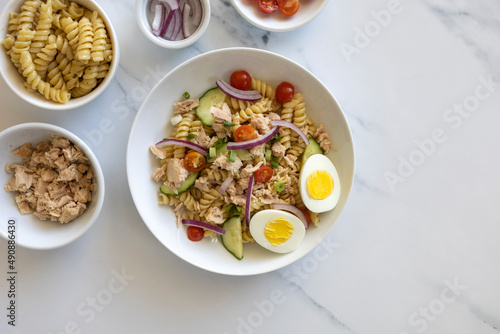 A Bowl of Tuna Pasta Salad