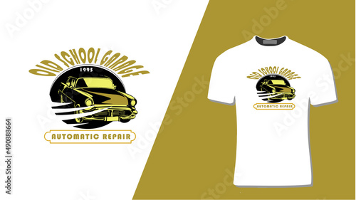 Old Car T-Shirt Design Template   photo