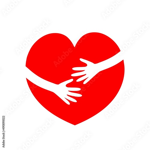 Heart, a symbol of love and Valentines Day. A flat red icon is isolated on a white background. Vector illustration.