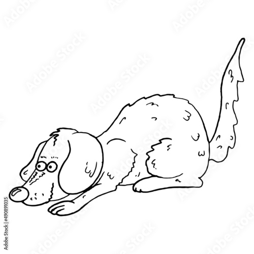 Puppy funny sketch. Vector illustration of a cartoon dog.