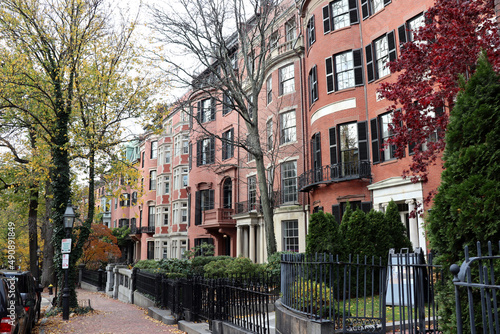Wallpaper Mural Historic brick houses on Mt Vernon Street, Beacon Hill, Boston, MA Torontodigital.ca