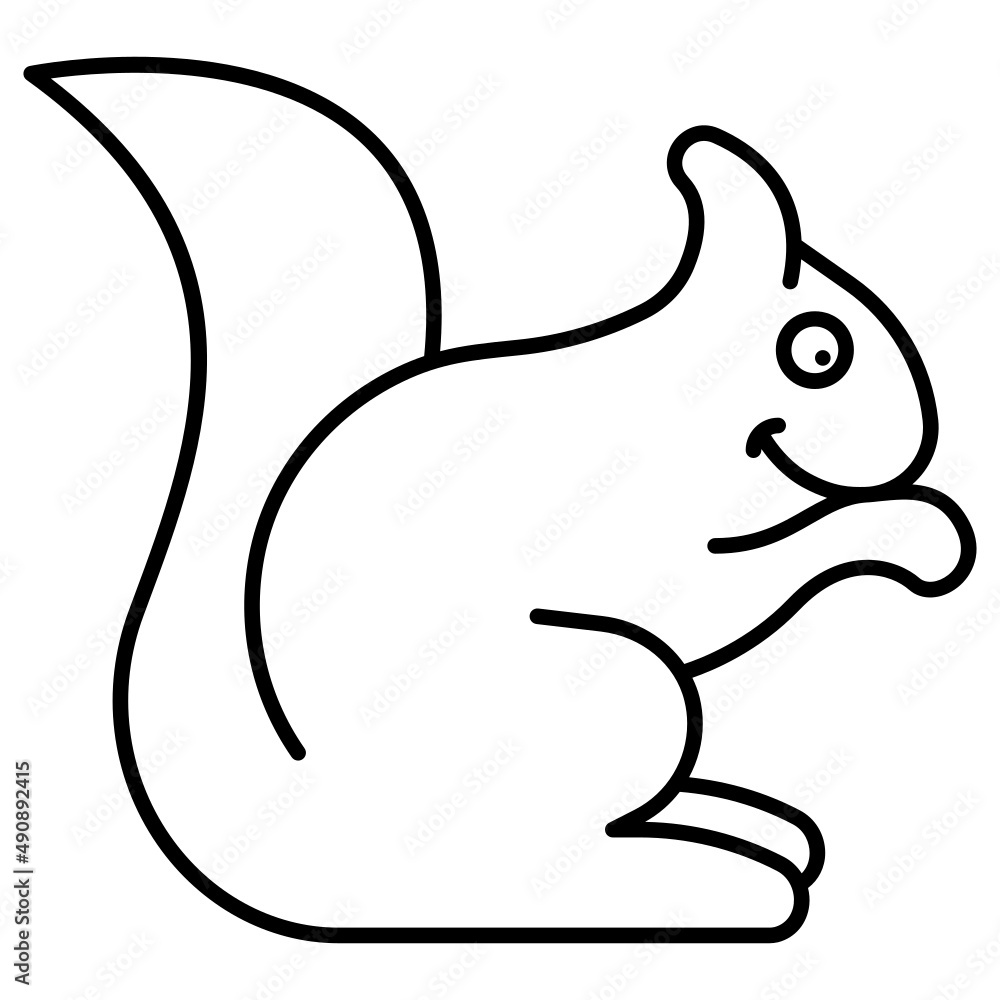 Squirrel Icon Cartoon. Animal Autumn Character Symbol Vector Squirrel Icon Cartoon. Animal Autumn Character Symbol Vector
