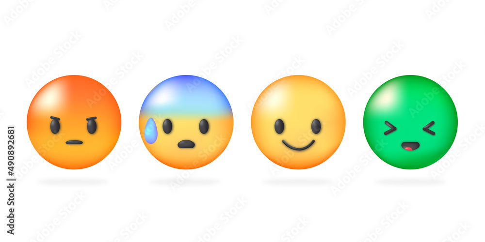 Set of emoticons with different moods. Emoji. Set of emoticons with different moods. Emoji.