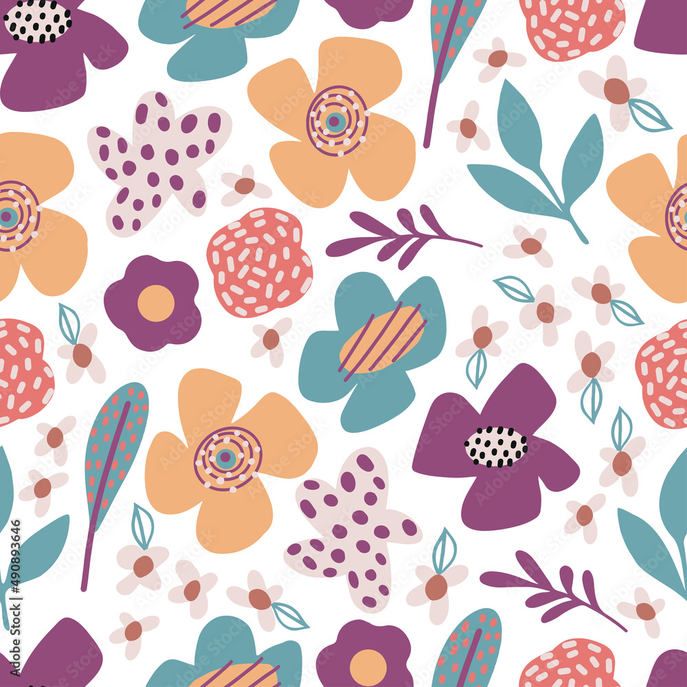 Cute flower rainbow seamless pattern Cute flower rainbow seamless pattern