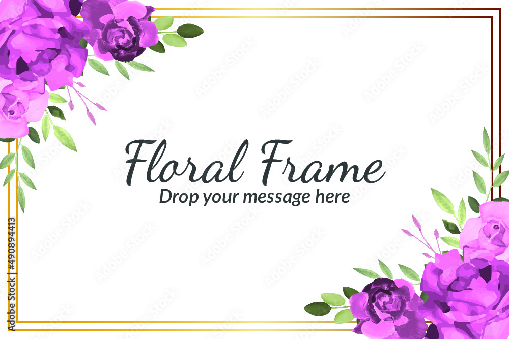 Spring roses floral frame background with watercolor Free Vector Stock ...