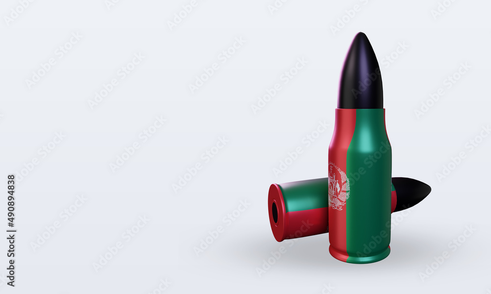3d bullet Afghanistan flag rendering right view 3d bullet Afghanistan flag rendering right view