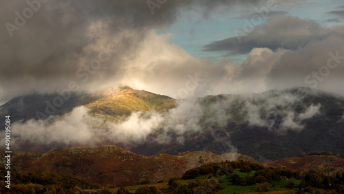 Moody and dramatic shot of Great Rigg - a fell in the English Lake District, north-west of Ambleside and reaching a height of 766 metres. It is most often climbed as part of the Fairfield horseshoe. 