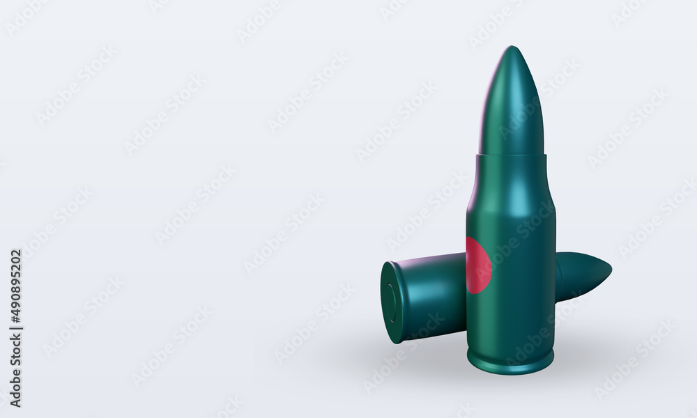 3d bullet Bangladesh flag rendering right view 3d bullet Bangladesh flag rendering right view