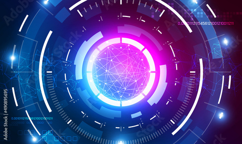 Abstract technology background circles digital hi-tech technology design. Abstract technology background Hi-tech communication concept innovation background.Futuristic sci fi technology pattern.Vector