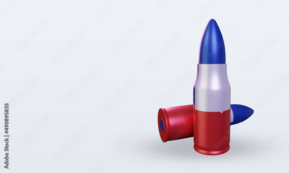 3d bullet Chile flag rendering right view
