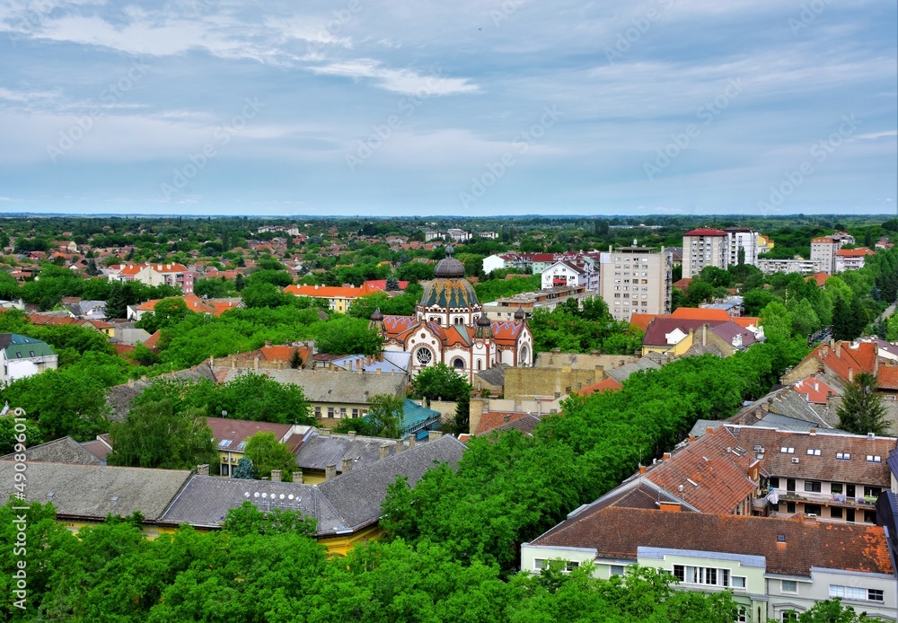 Panorama of the city of Subotica in Serbia