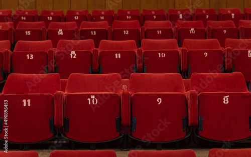 red seats in an old movie theater