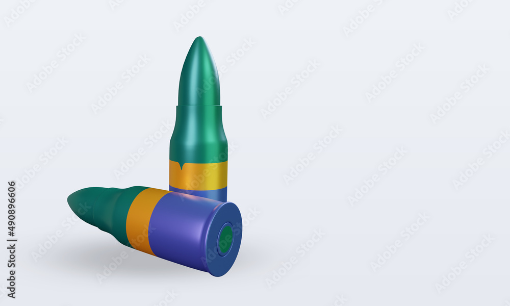 3d bullet Gabon flag rendering left view 3d bullet Gabon flag rendering left view