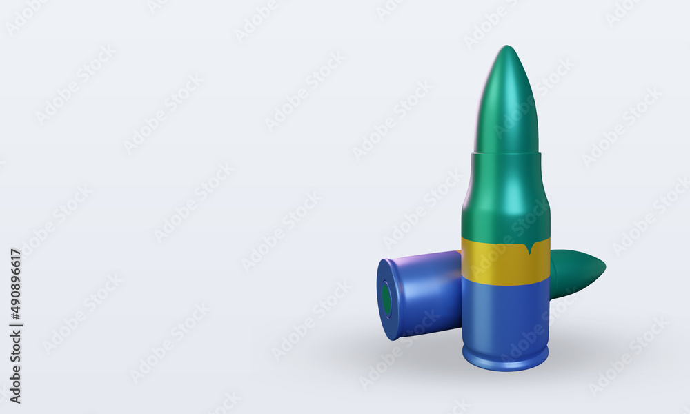 3d bullet Gabon flag rendering right view 3d bullet Gabon flag rendering right view
