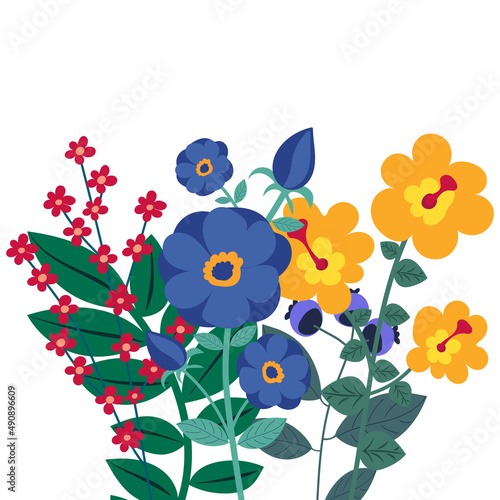bouquet of flowers flat design , isolated vector © zolotons