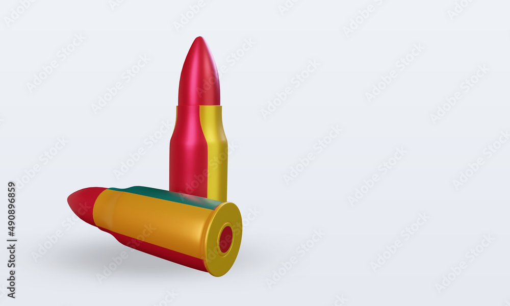 3d bullet Guinea Bissau flag rendering left view 3d bullet Guinea Bissau flag rendering left view