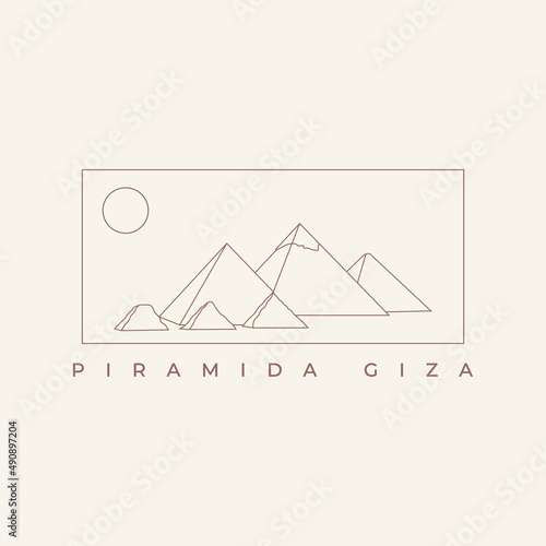 vector of line art pyramid logo vector graphic symbol illustration design