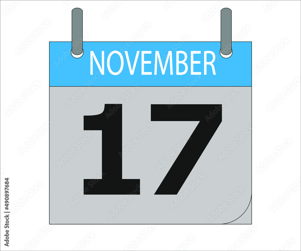 November 17th. Calendar icon. Date day of the month Sunday, Monday, Tuesday, Wednesday, Thursday, Friday, Saturday and Holidays November 17th. Calendar icon. Date day of the month Sunday, Monday, Tuesday, Wednesday, Thursday, Friday, Saturday and Holidays